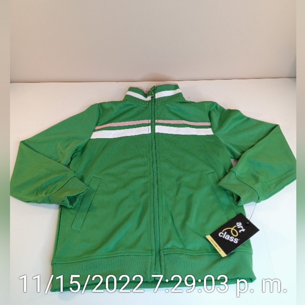 Kids Track Jacket size S Green color.